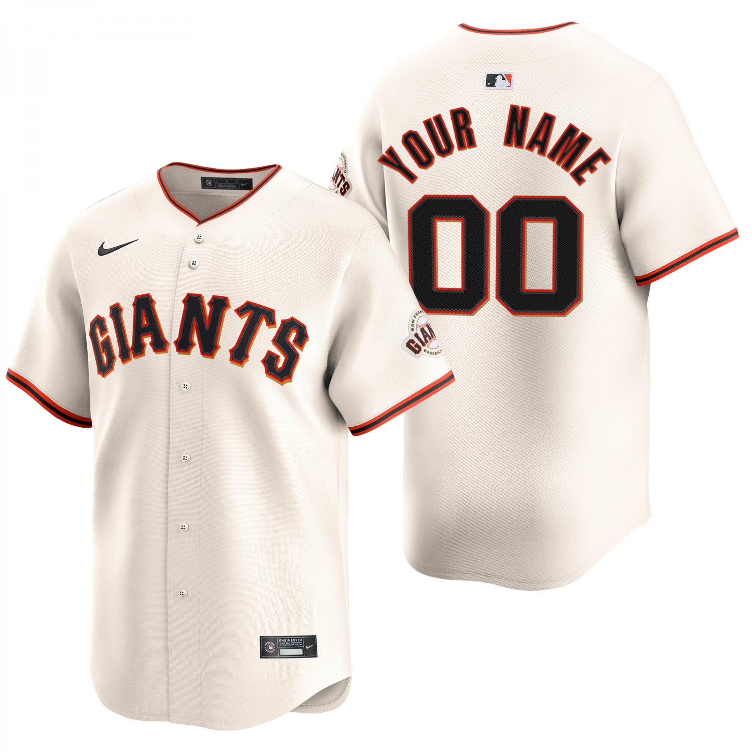 San Francisco Giants #00 Custom Name And Number Cream Men's & Youth Stitched Jersey