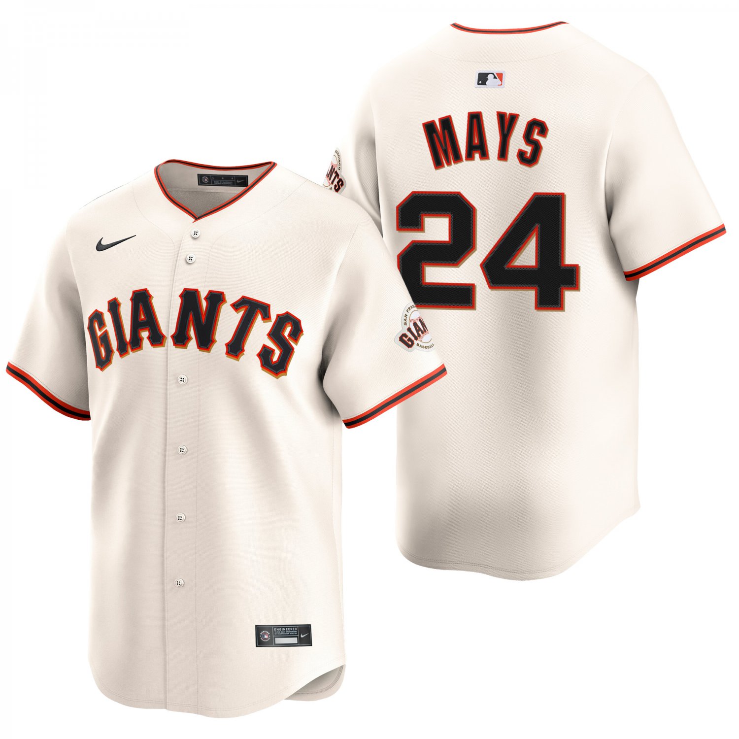 San Francisco Giants #24 Willie Mays Cream Men's & Youth Stitched Jersey