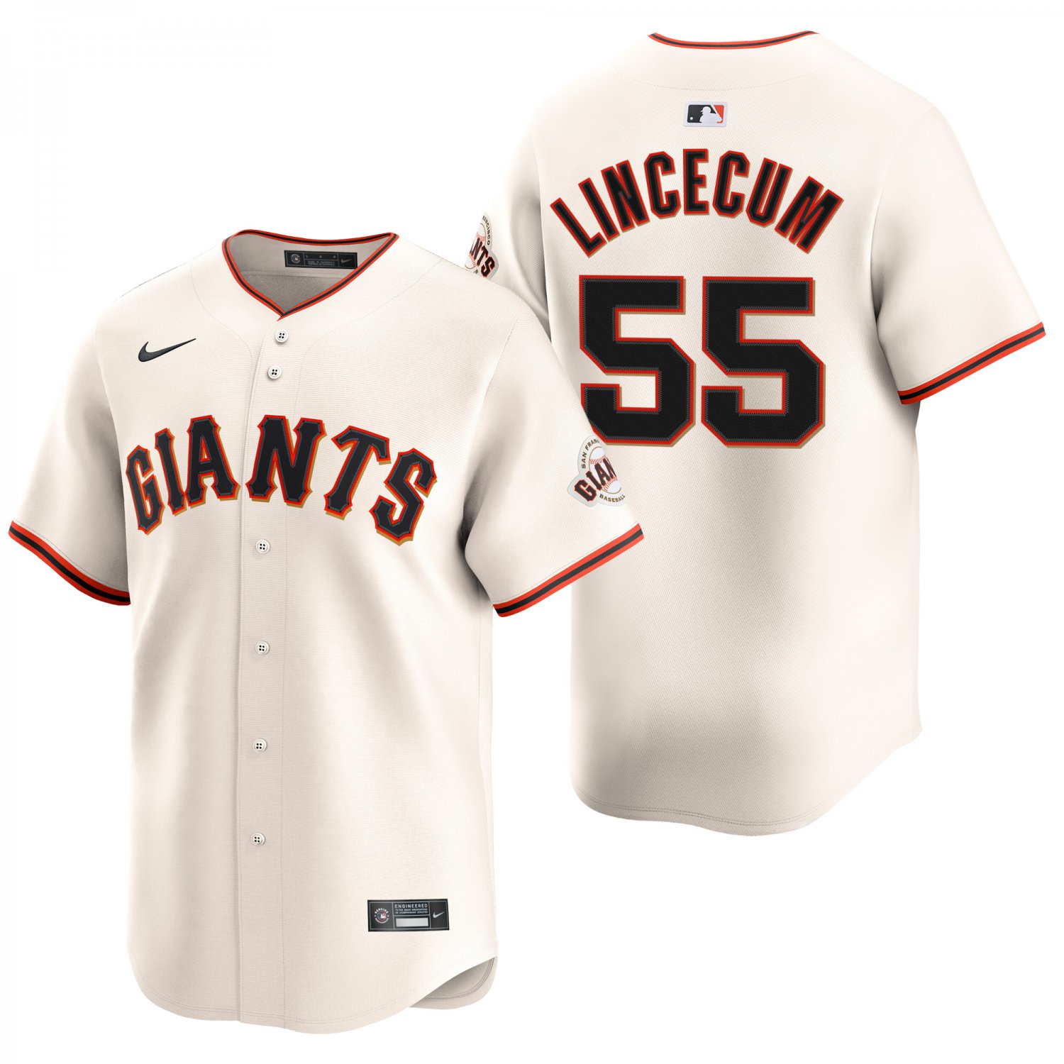 San Francisco Giants #55 Tim Lincecum Cream Men's & Youth Stitched Jersey