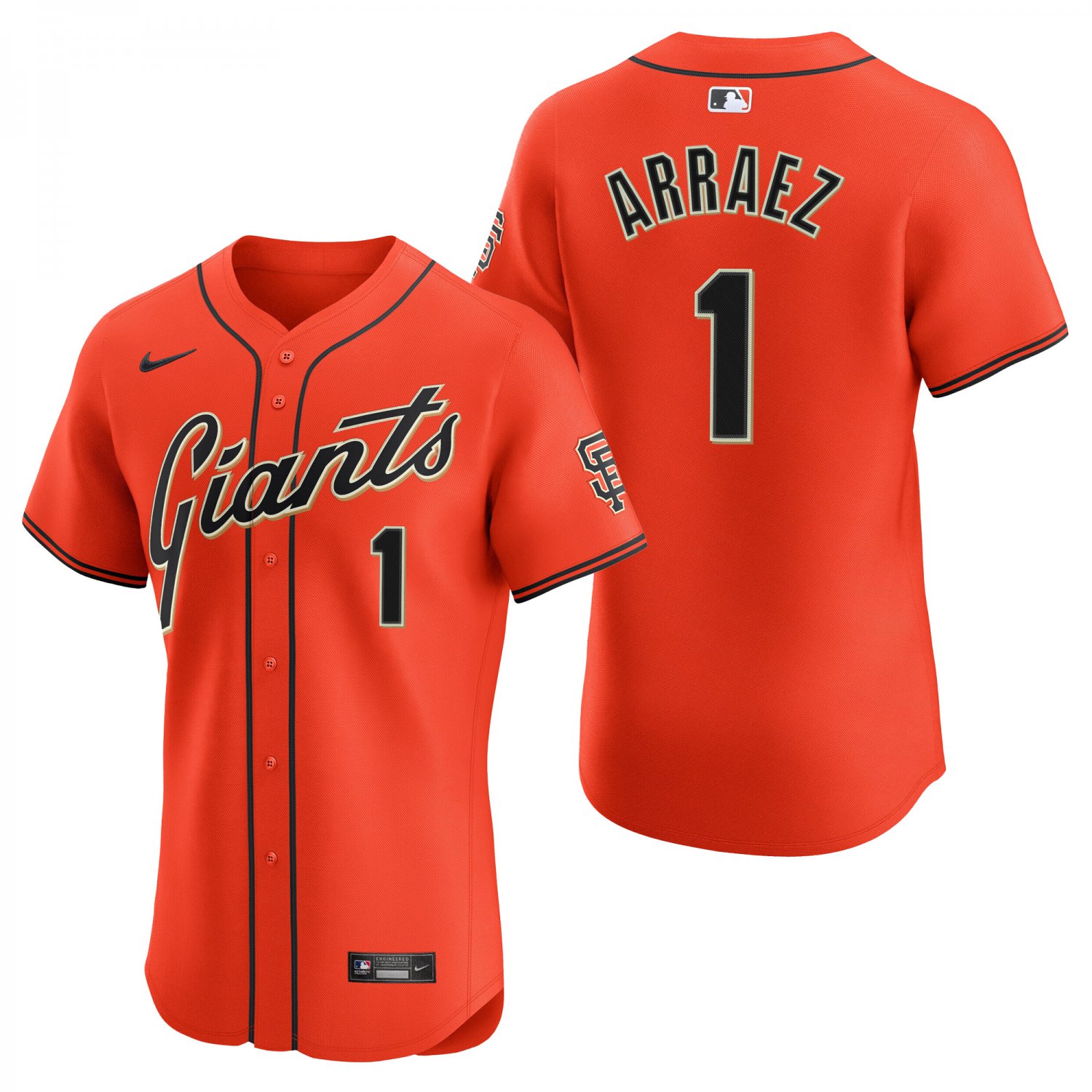 San Francisco Giants #1 Luis Arraez Orange Men's & Youth Stitched Jersey