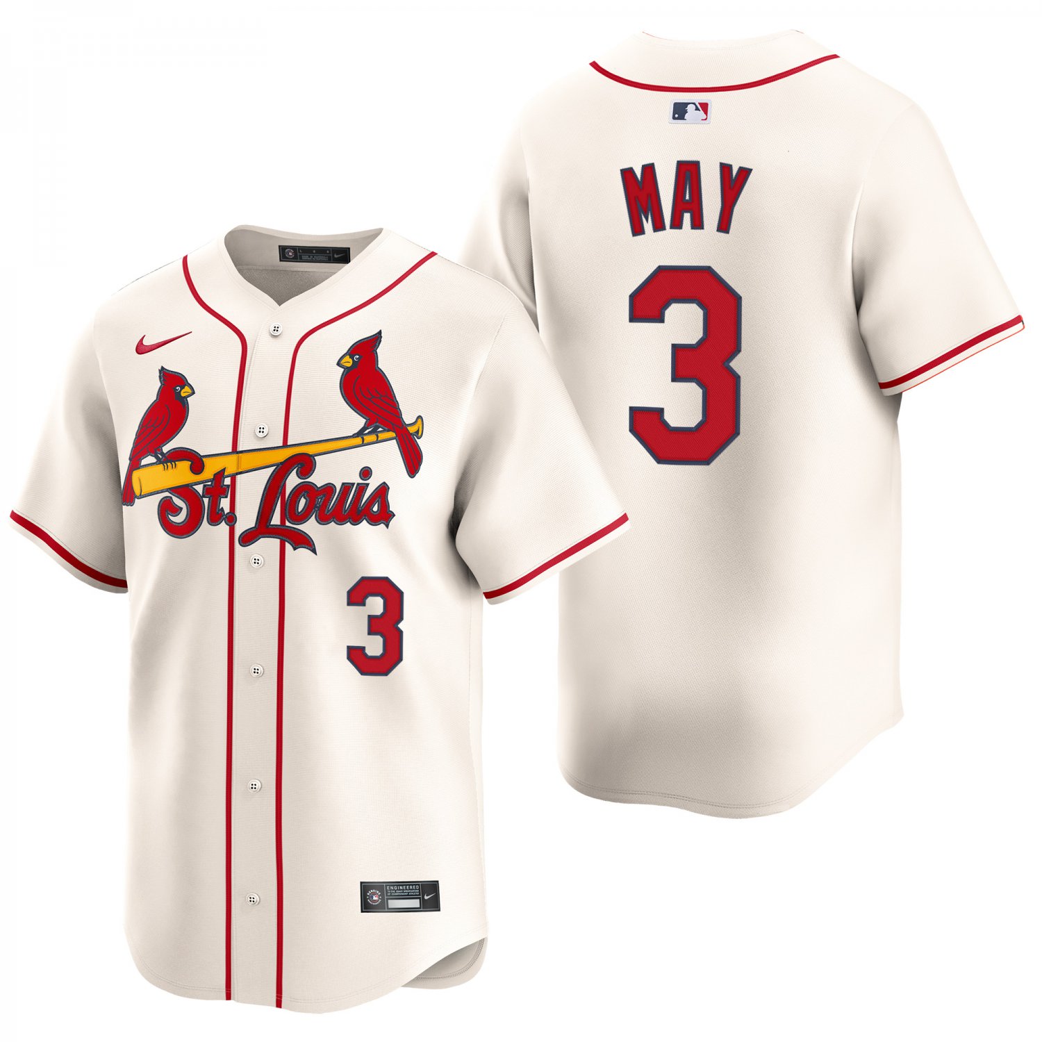 St. Louis Cardinals #3 Dustin May Cream Men's & Youth Stitched Jersey
