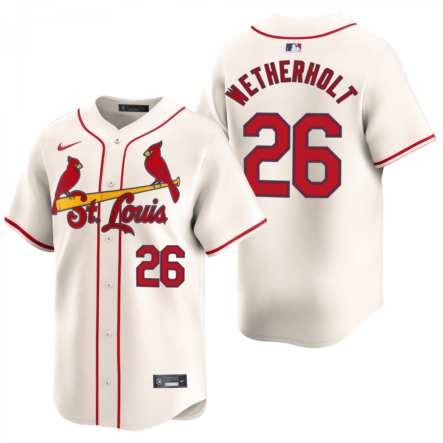 St. Louis Cardinals #26 JJ Wetherholt Cream Men's & Youth Stitched Jersey