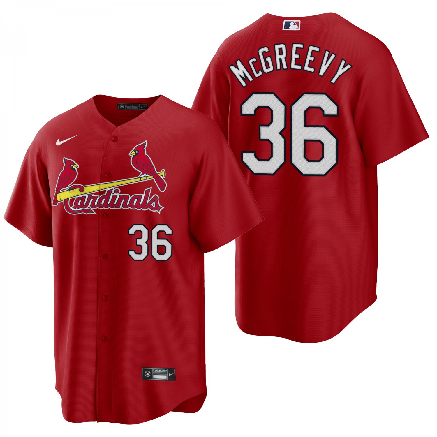 St. Louis Cardinals #36 Michael McGreevy Red Men's & Youth Stitched Jersey