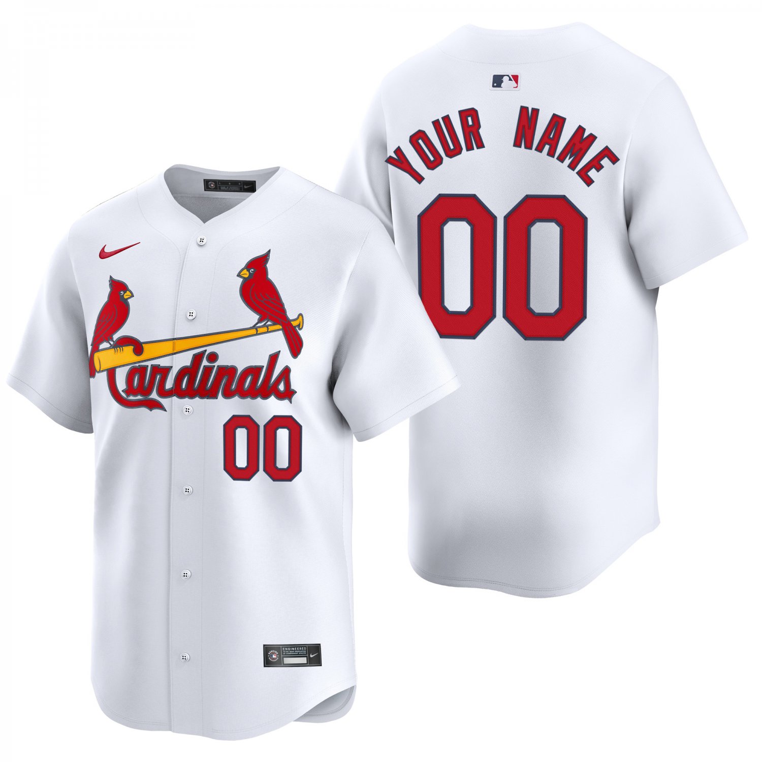 St. Louis Cardinals #00 Custom Name And Number White Men's & Youth Stitched Jersey