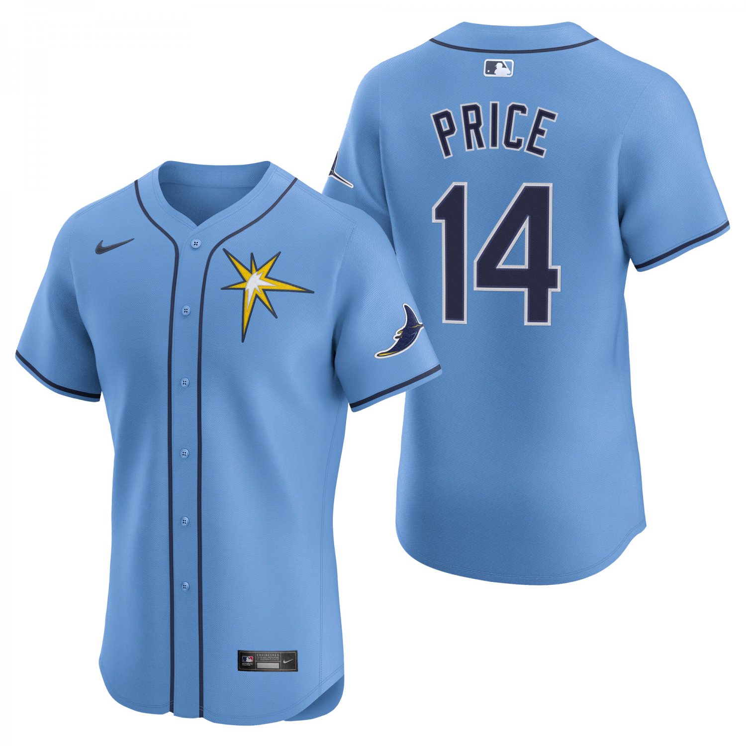 Tampa Bay Rays #14 David Price Light Blue Men's & Youth Stitched Jersey