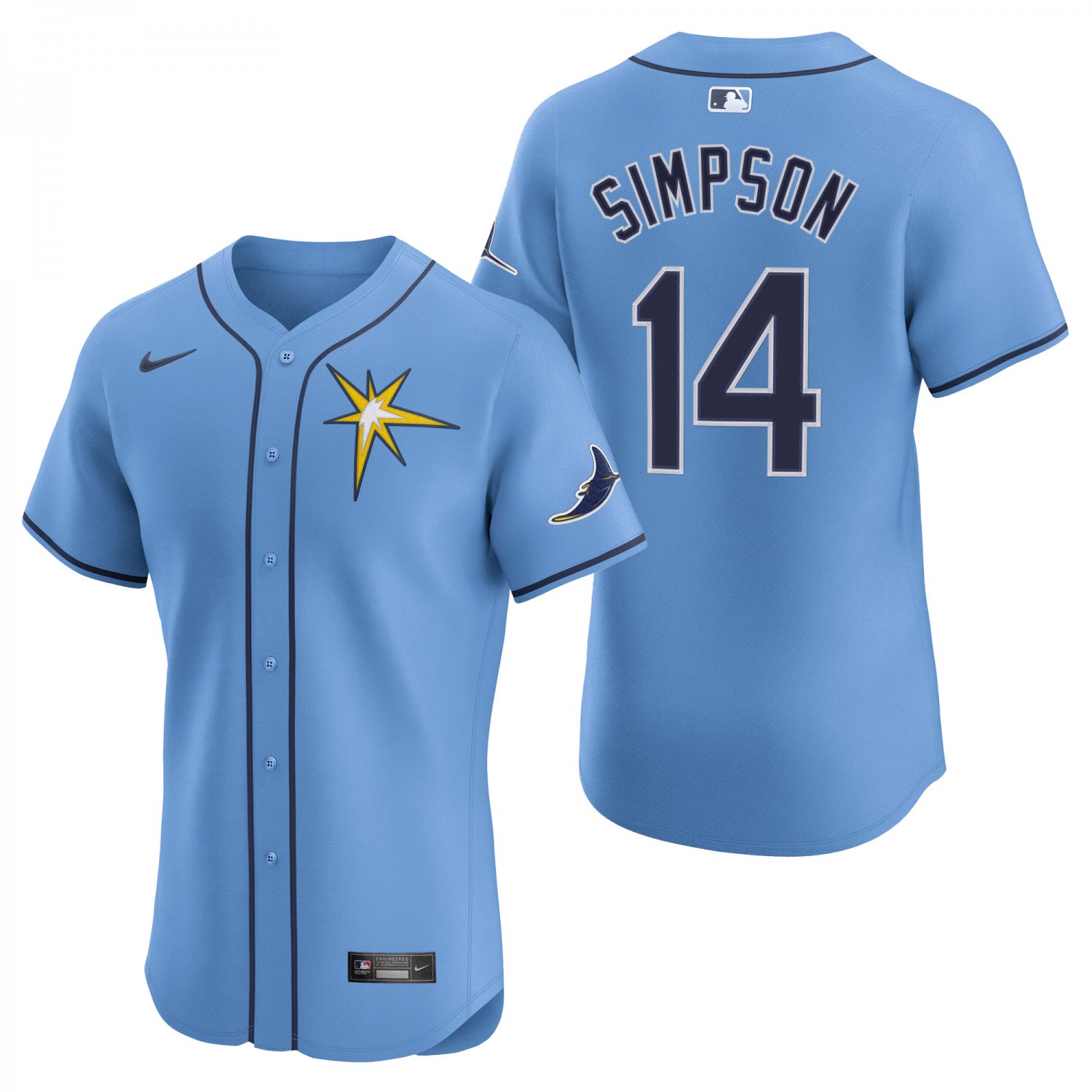 Tampa Bay Rays #14 Chandler Simpson Light Blue Men's & Youth Stitched Jersey