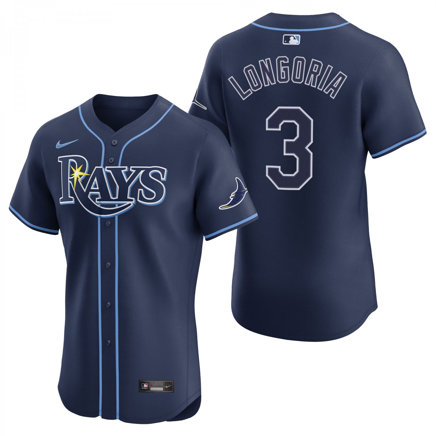 Tampa Bay Rays #3 Evan Longoria Navy Men's & Youth Stitched Jersey