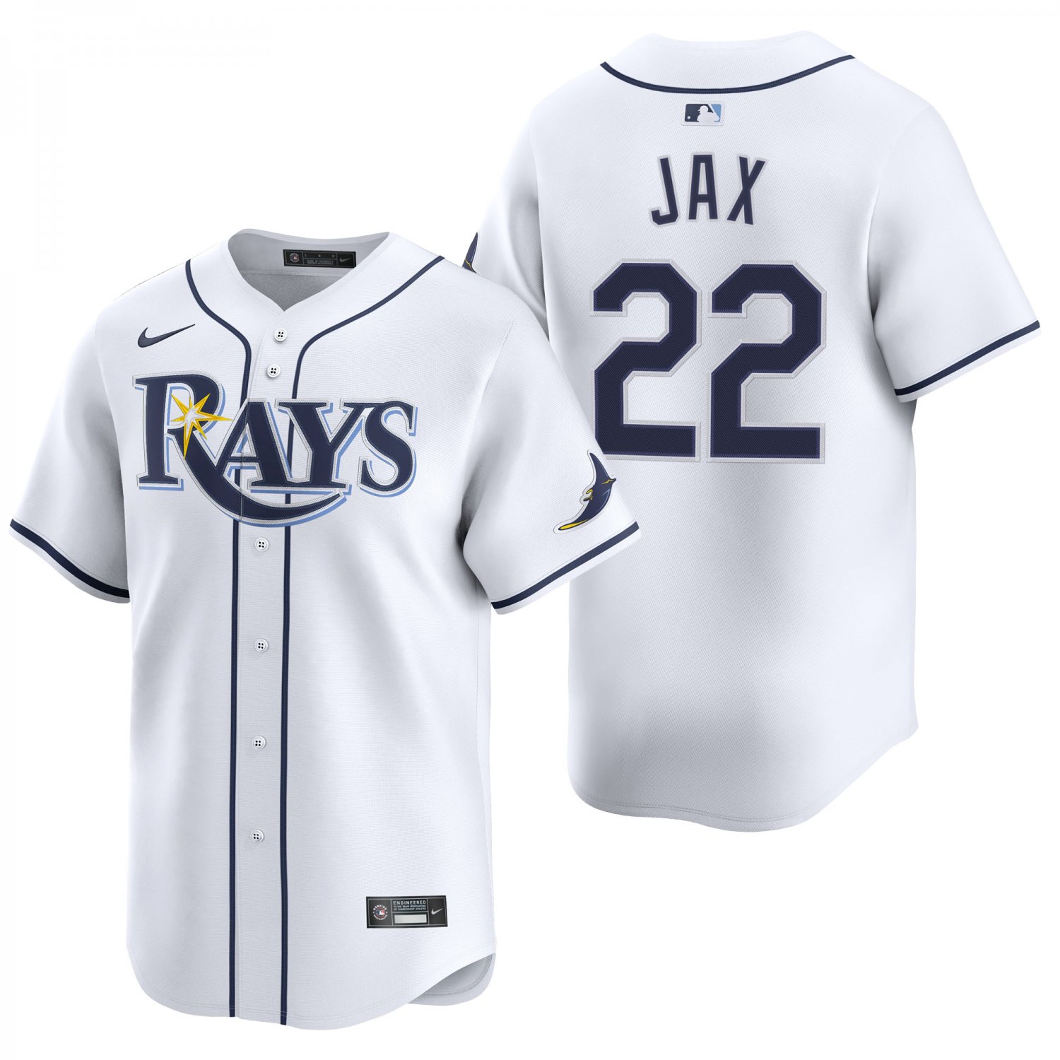 Tampa Bay Rays #22 Griffin Jax White Men's & Youth Stitched Jersey