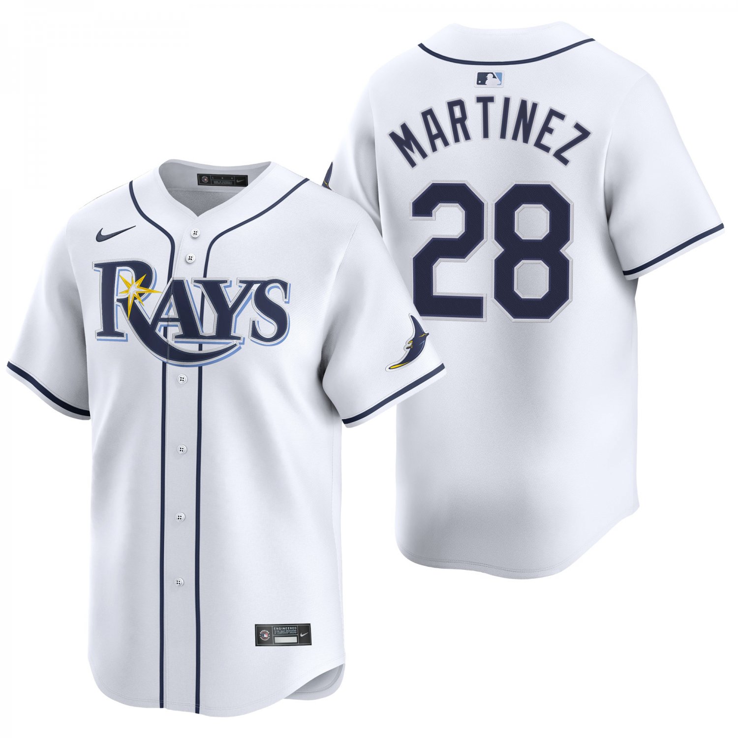 Tampa Bay Rays #28 Nick Martinez White Men's & Youth Stitched Jersey