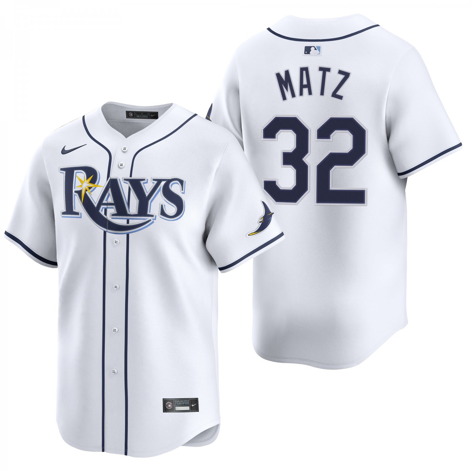 Tampa Bay Rays #32 Steven Matz White Men's & Youth Stitched Jersey