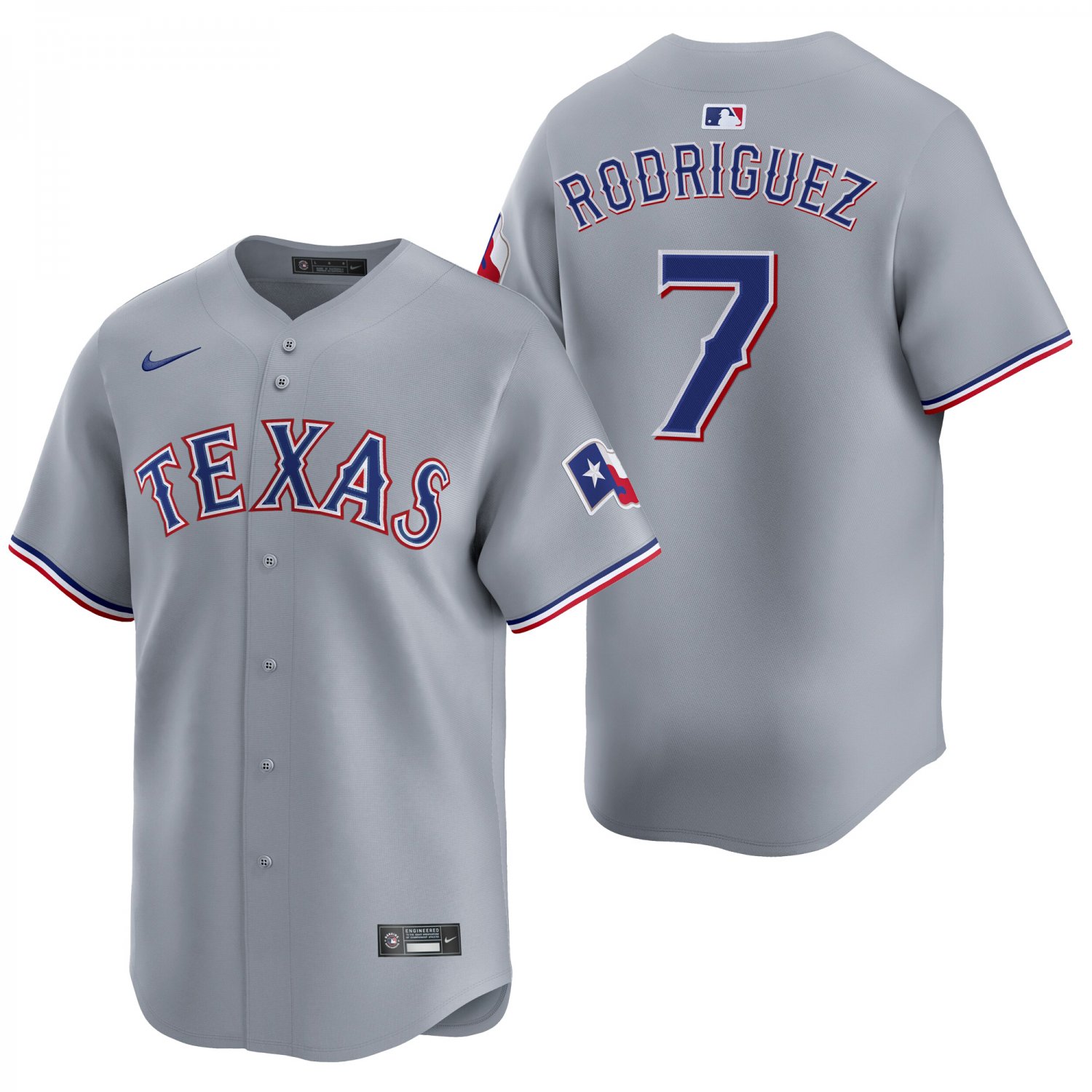 Texas Rangers #7 Ivan Rodriguez Gray Men's & Youth Stitched Jersey