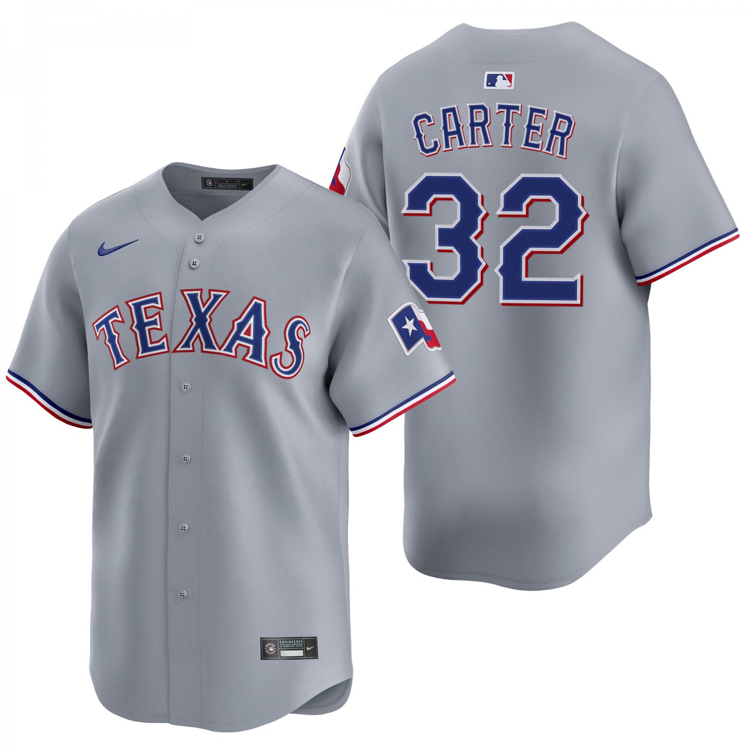 Texas Rangers #32 Evan Carter Gray Men's & Youth Stitched Jersey