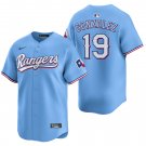 Texas Rangers #19 Juan Gonzalez Light Blue Men's & Youth Stitched Jersey