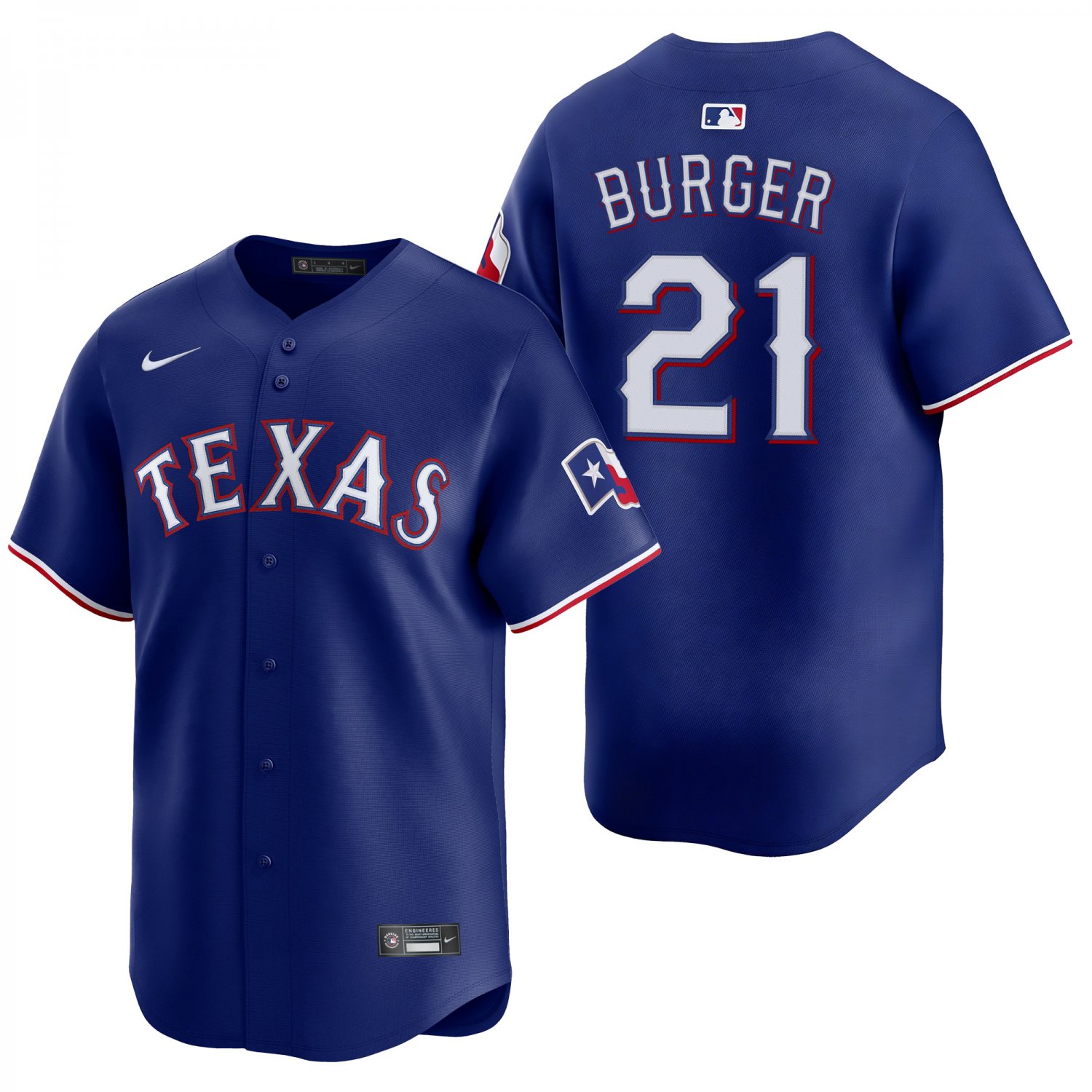 Texas Rangers #21 Jake Burger Royal Blue Men's & Youth Stitched Jersey