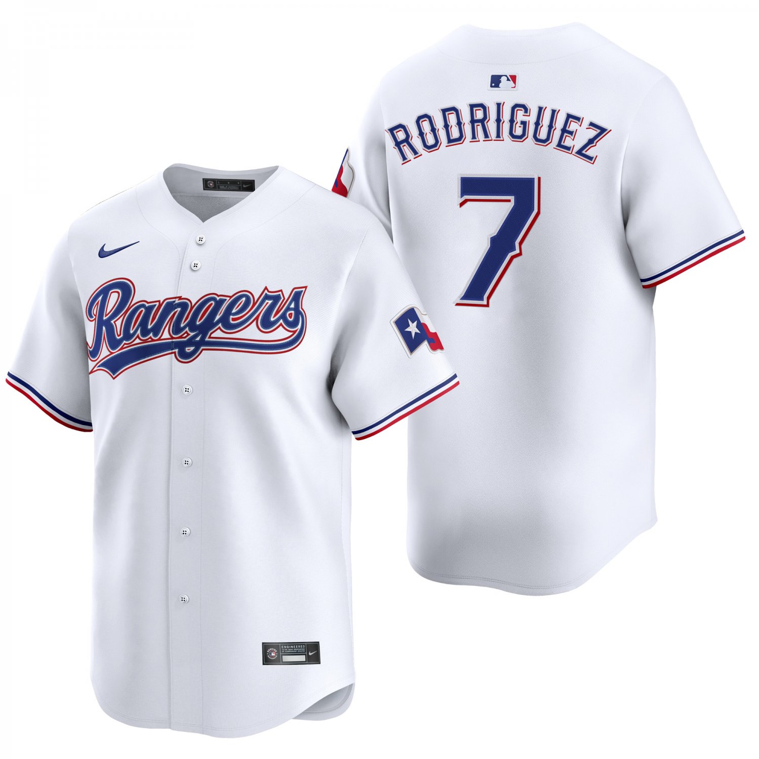 Texas Rangers #7 Ivan Rodriguez White Men's & Youth Stitched Jersey