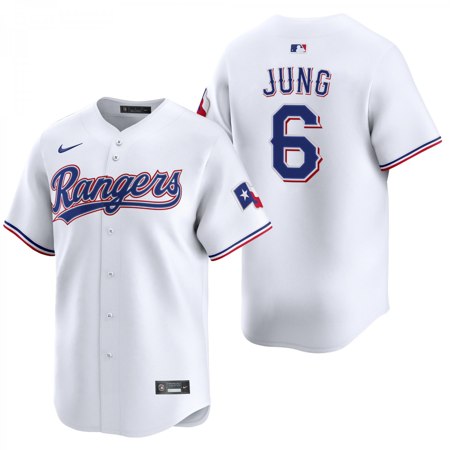 Texas Rangers #6 Josh Jung White Men's & Youth Stitched Jersey