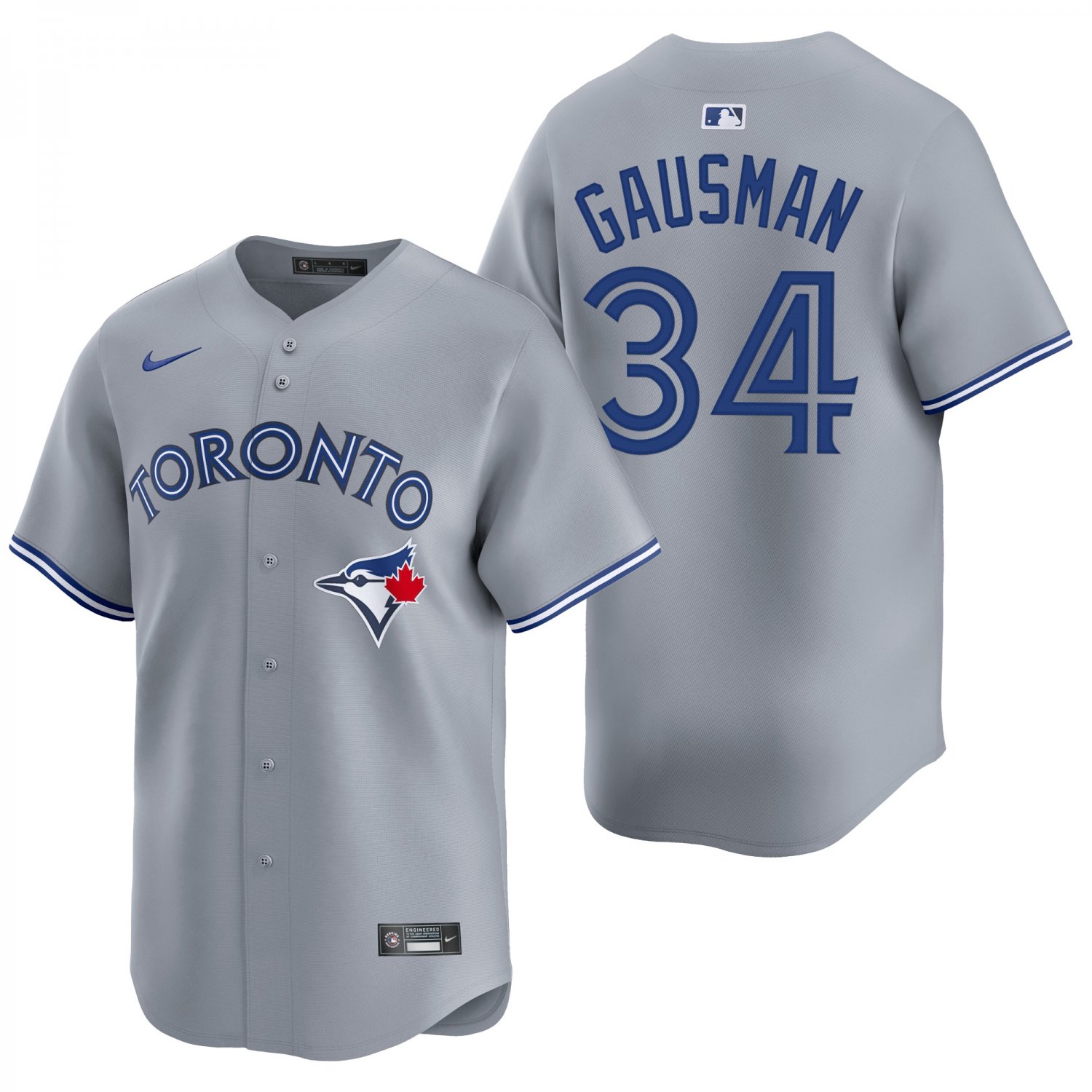 Toronto Blue Jays #34 Kevin Gausman Gray Men's & Youth Stitched Jersey