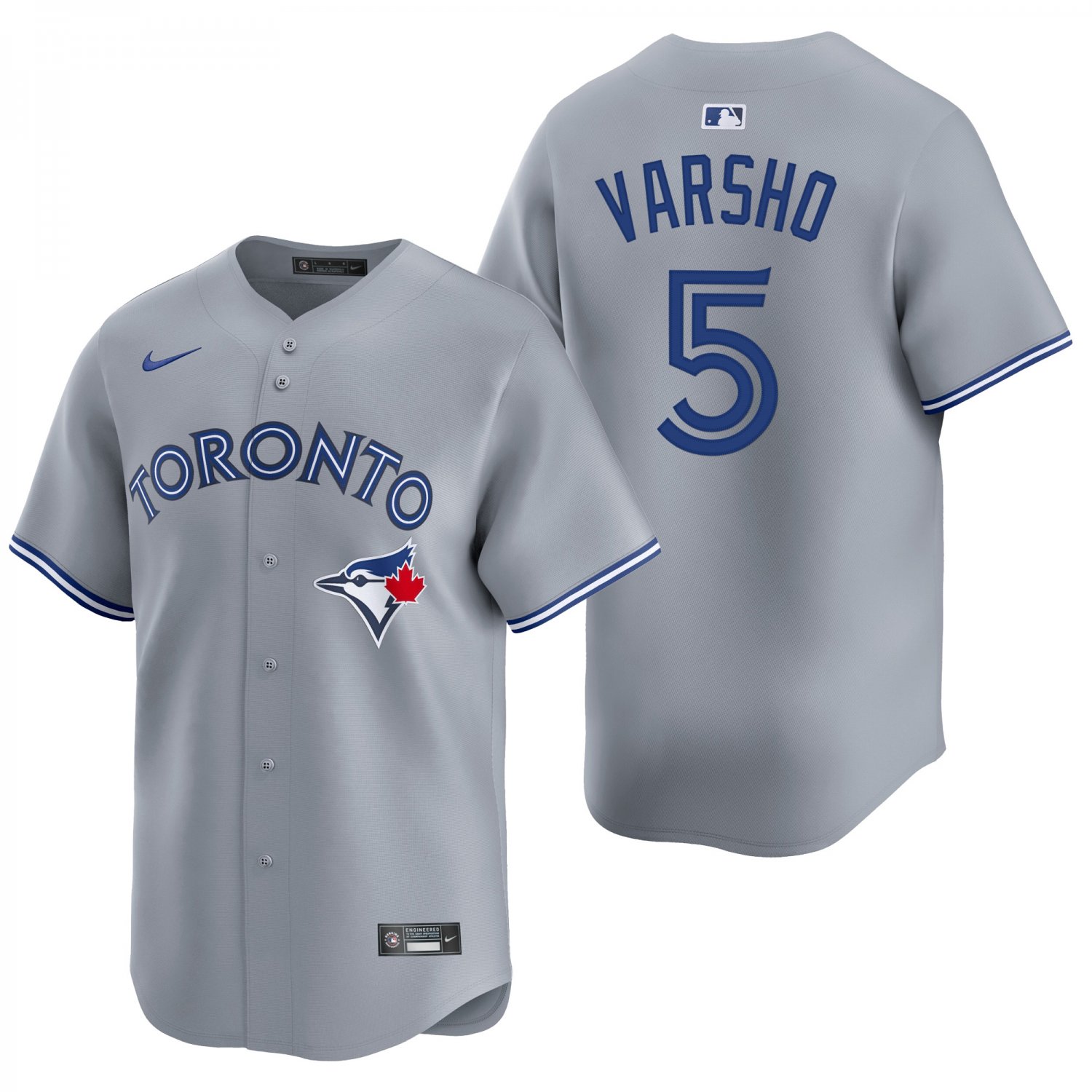 Toronto Blue Jays #5 Daulton Varsho Gray Men's & Youth Stitched Jersey