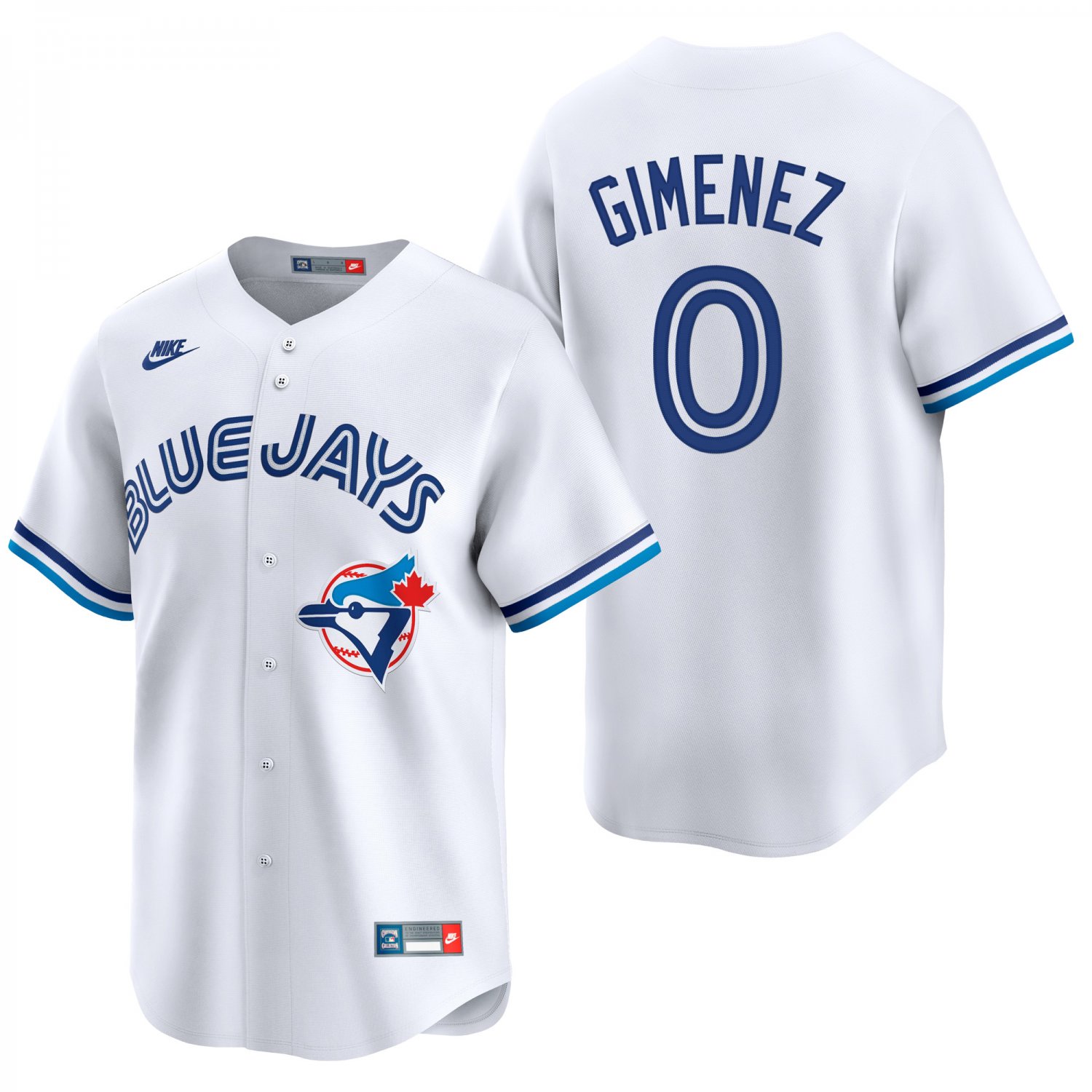 Toronto Blue Jays #0 Andres Gimenez White Throwback Men's & Youth Stitched Jersey