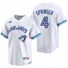 Toronto Blue Jays #4 George Springer White Throwback Men's & Youth Stitched Jersey