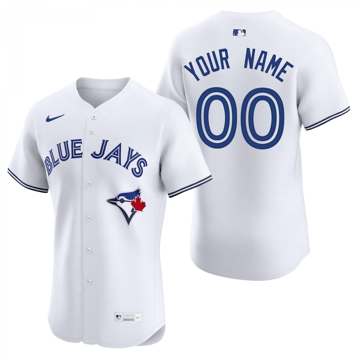 Toronto Blue Jays #00 Custom Name And Number White Men's & Youth Stitched Jersey