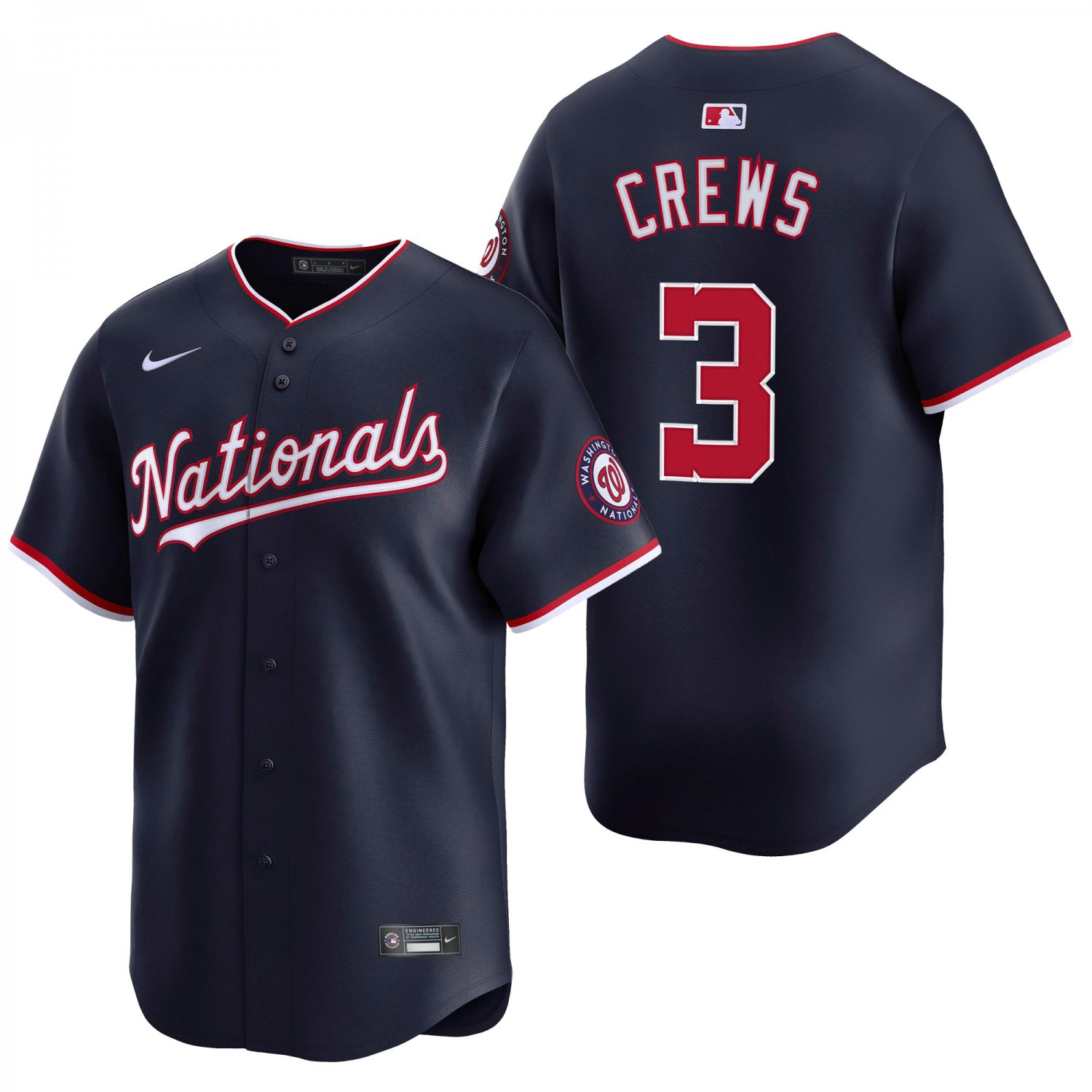 Washington Nationals #3 Dylan Crews Navy Men's & Youth Stitched Jersey