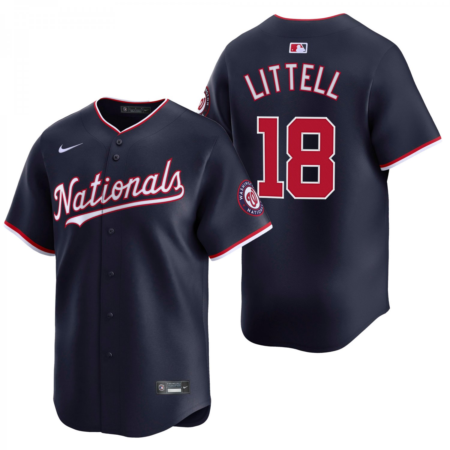 Washington Nationals #18 Zack Littell Navy Men's & Youth Stitched Jersey