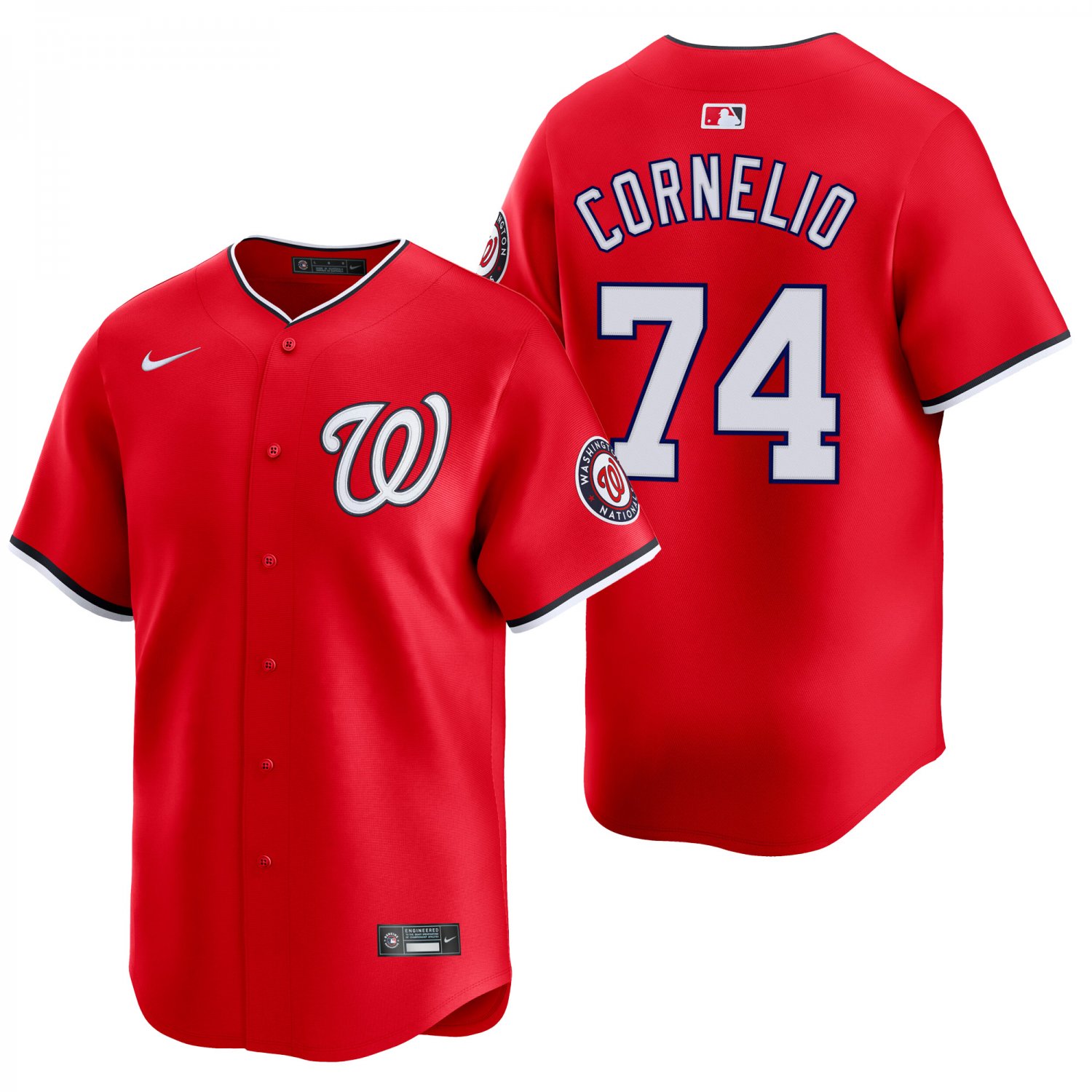 Washington Nationals #74 Riley Cornelio Red Men's & Youth Stitched Jersey