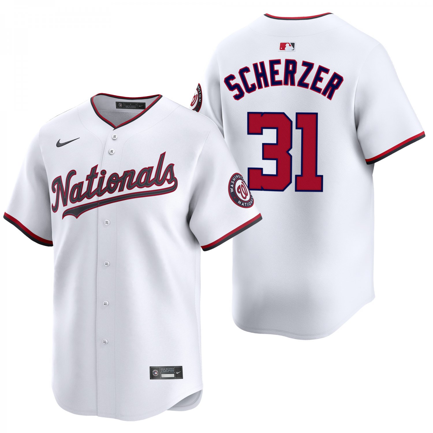Washington Nationals #31 Max Scherzer White Men's & Youth Stitched Jersey