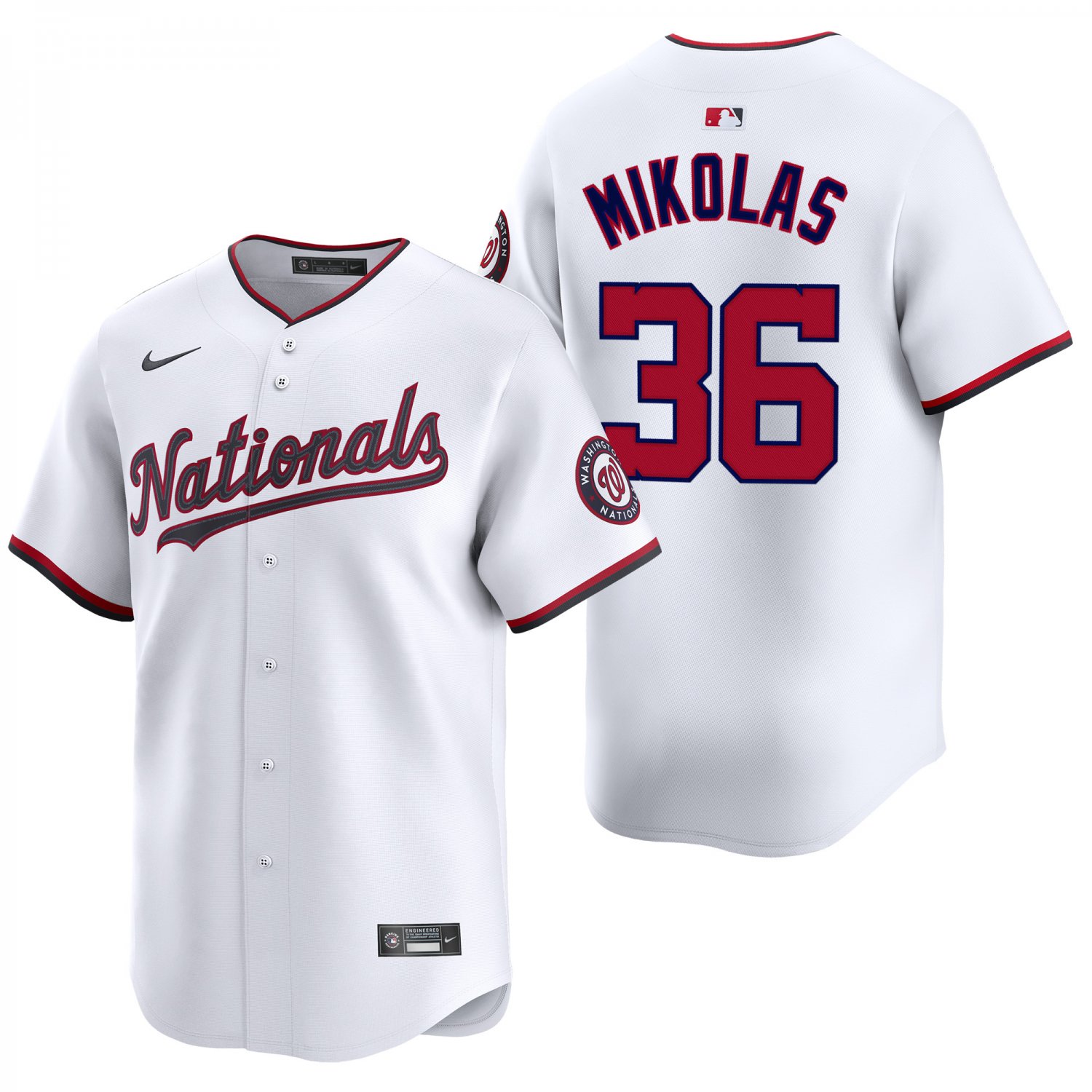 Washington Nationals #36 Miles Mikolas White Men's & Youth Stitched Jersey