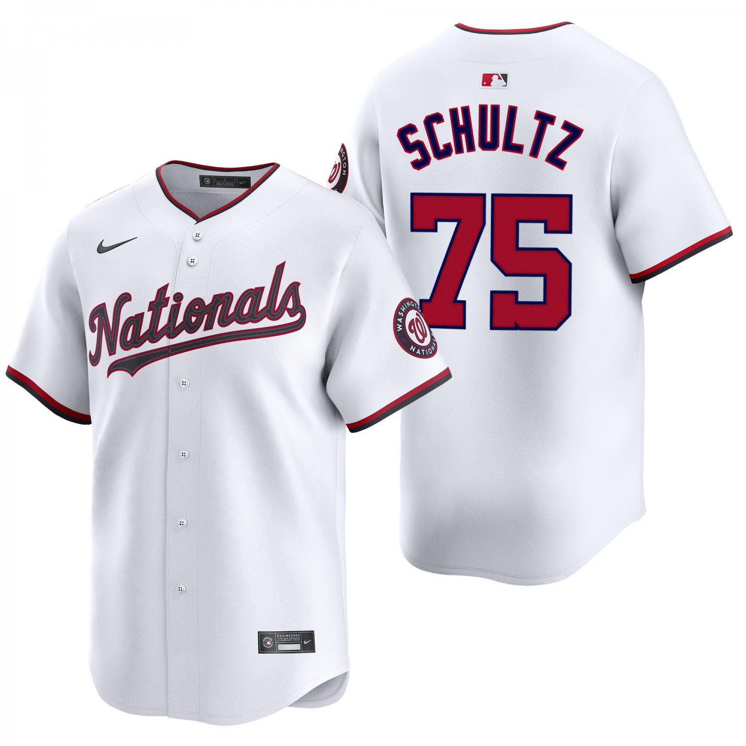 Washington Nationals #75 Paxton Schultz White Men's & Youth Stitched Jersey
