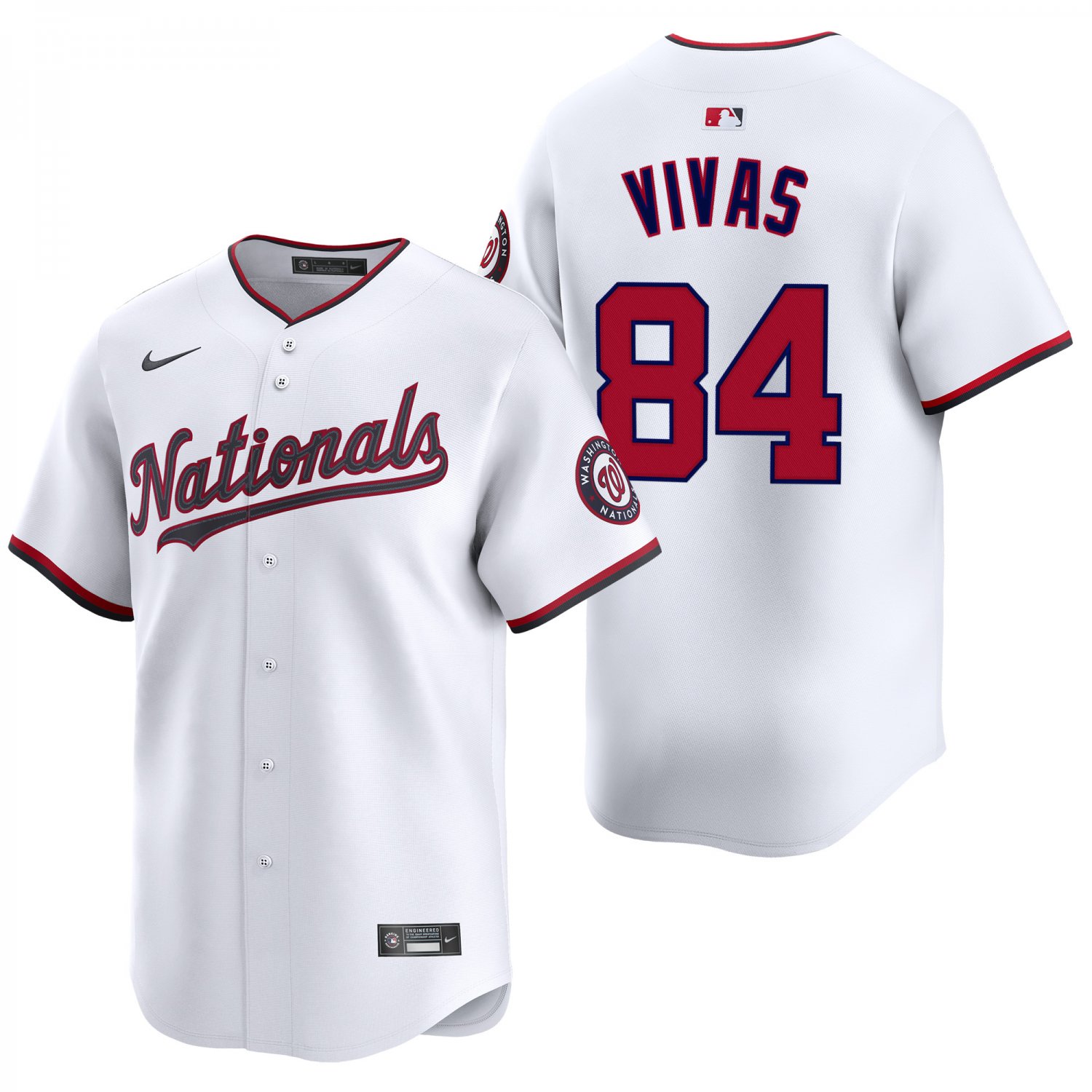 Washington Nationals #84 Jorbit Vivas White Men's & Youth Stitched Jersey