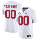Alabama Crimson Tide #00 Custom Name And Number White Jersey