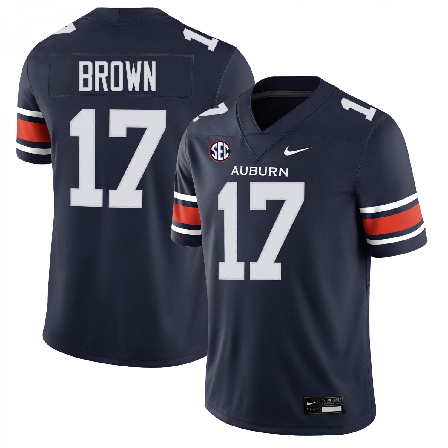 Auburn Tigers #17 Byrum Brown Navy Jersey