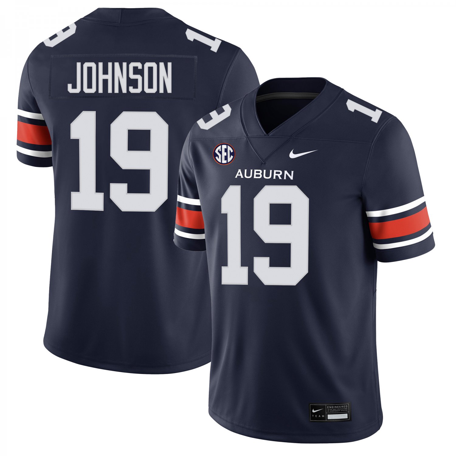 Auburn Tigers #19 Jake Johnson Navy Jersey
