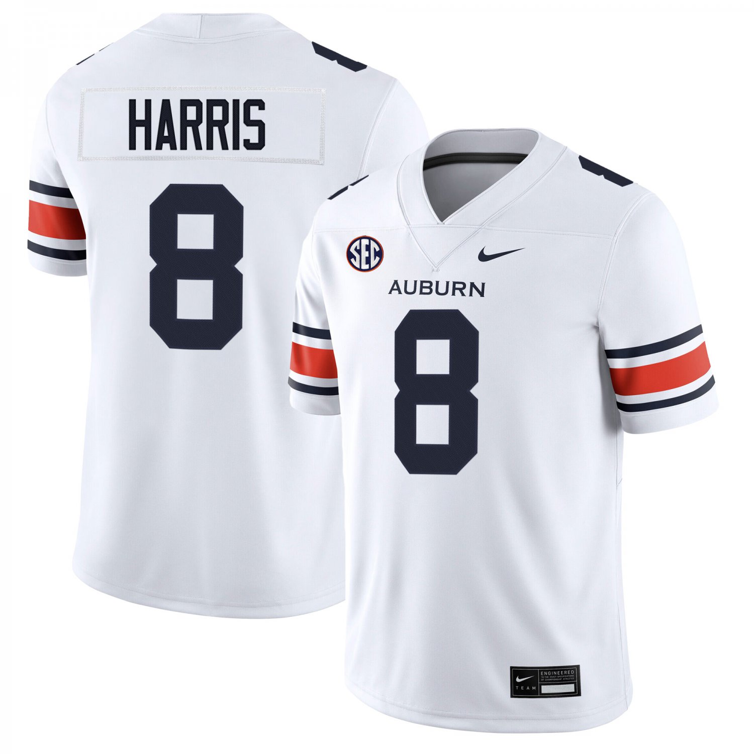 Auburn Tigers #8 Kaleb Harris White Jersey