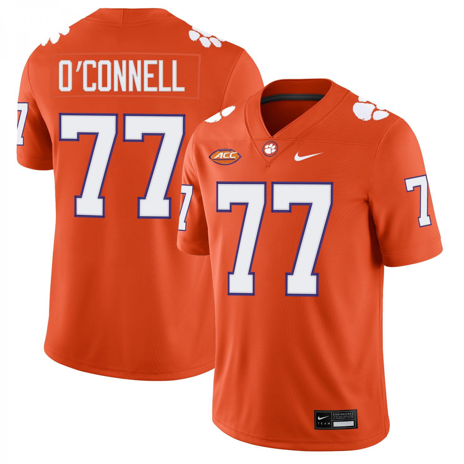 Clemson Tigers #77 Ronan O'Connell Orange Jersey