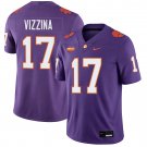 Clemson Tigers #17 Christopher Vizzina Purple Jersey