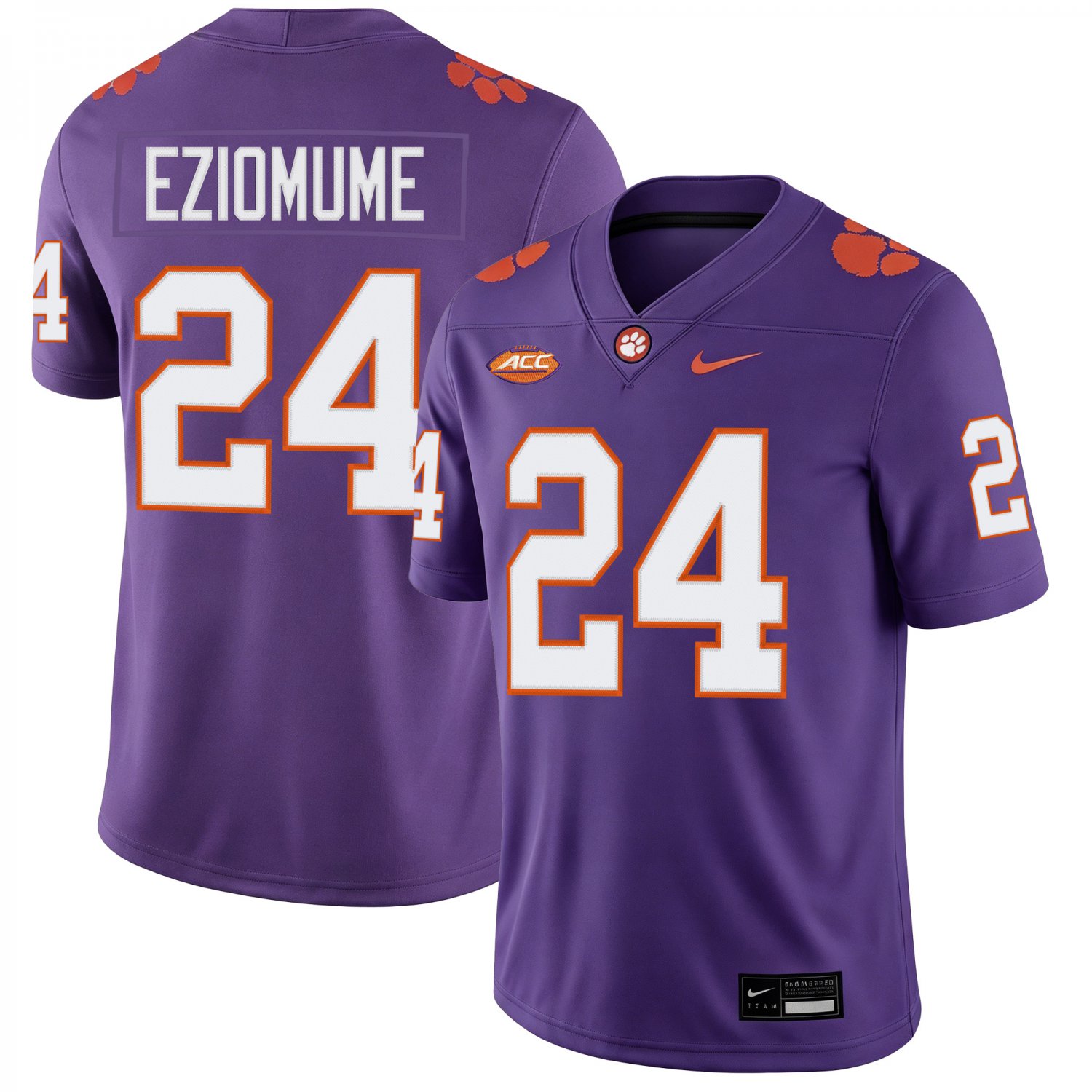 Clemson Tigers #24 David Eziomume Purple Jersey