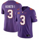 Clemson Tigers #3 Elliot Washington II Purple Jersey