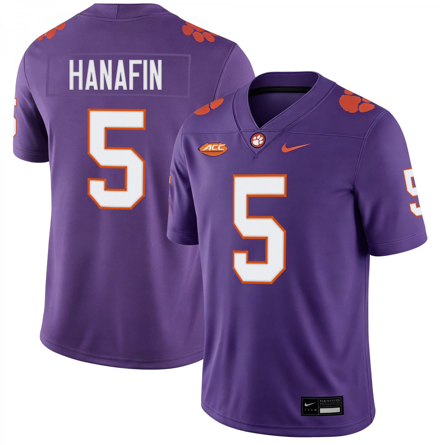 Clemson Tigers #5 Ronan Hanafin Purple Jersey