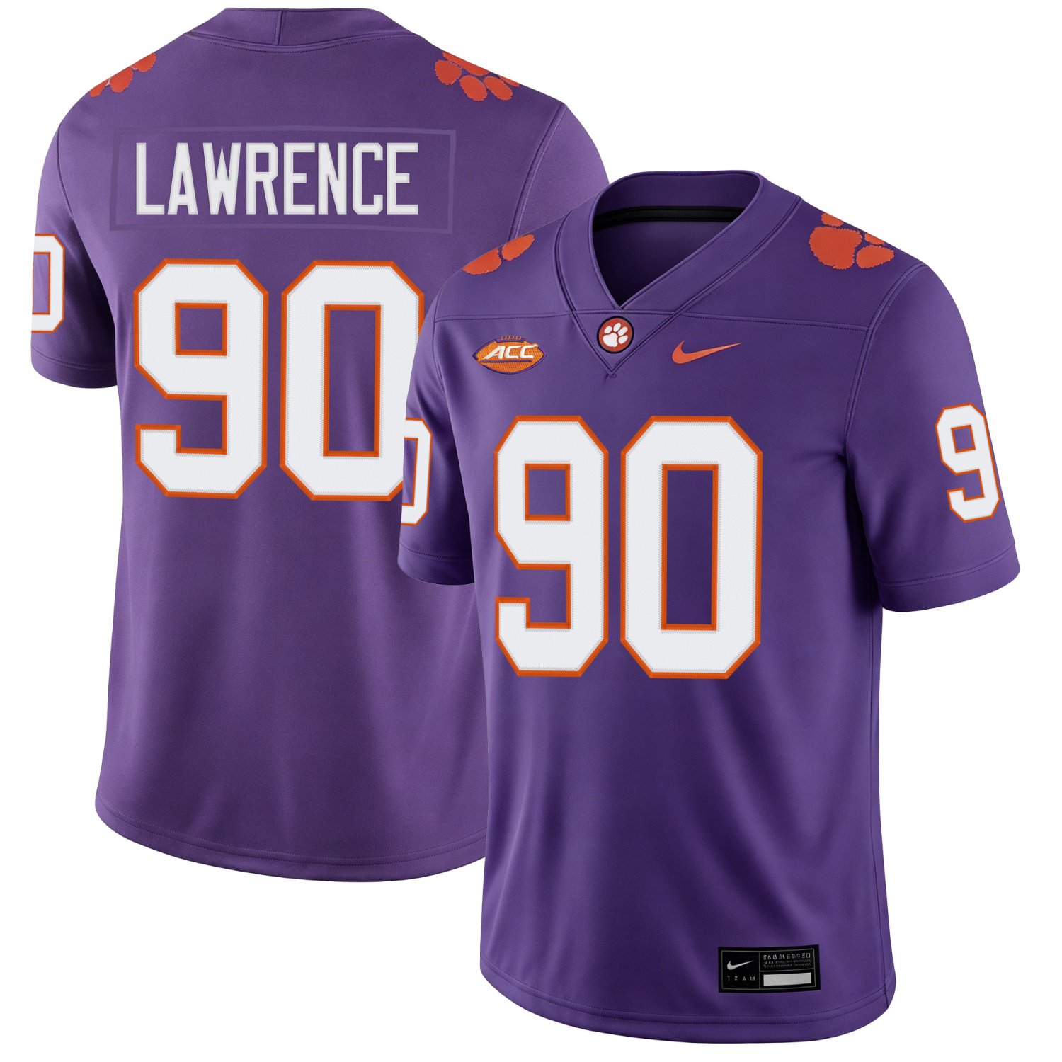 Clemson Tigers #90 Dexter Lawrence Purple Jersey