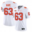 Clemson Tigers #63 Easton Ware White Jersey