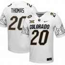 Colorado Buffaloes #20 Cree Thomas White Jersey