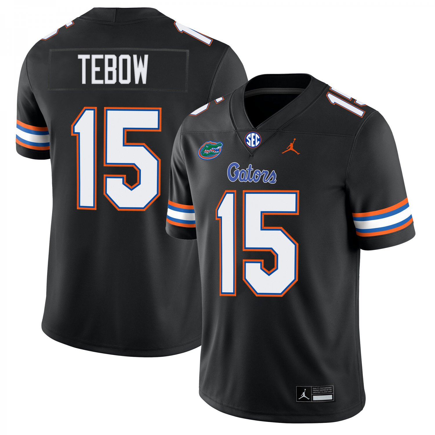 Florida Gators #15 Tim Tebow Black Jersey