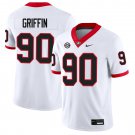 Georgia Bulldogs #90 Elijah Griffin White Jersey