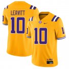 LSU Tigers #10 Sam Leavitt Gold Jersey