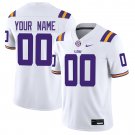 LSU Tigers #00 Custom Name And Number White Jersey