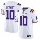 LSU Tigers #10 Sam Leavitt White Jersey