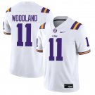 LSU Tigers #11 PJ Woodland White Jersey